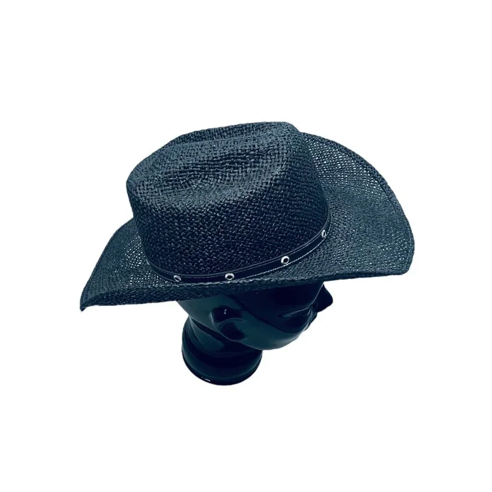 Tombstone Loom Explorer Black Hand Painted Unisex EXPLORER HAT Size 6 3/4